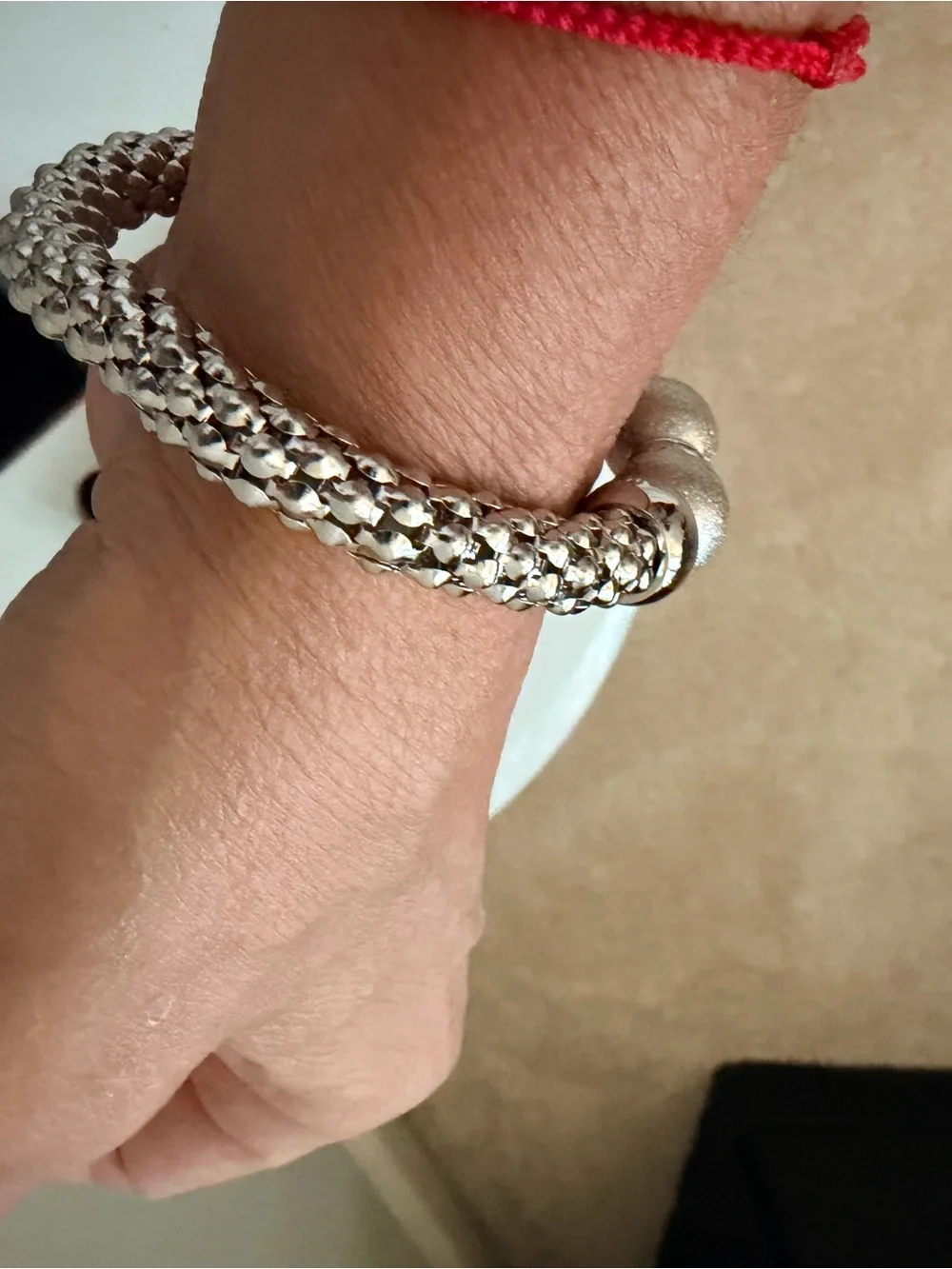 Men's silver Italian Factory bracelet w gift box.